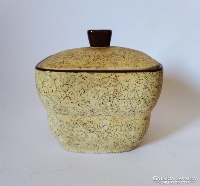 Amphora austria art-deco/bauhaus ceramic sugar bowl with lid, approx. 1920