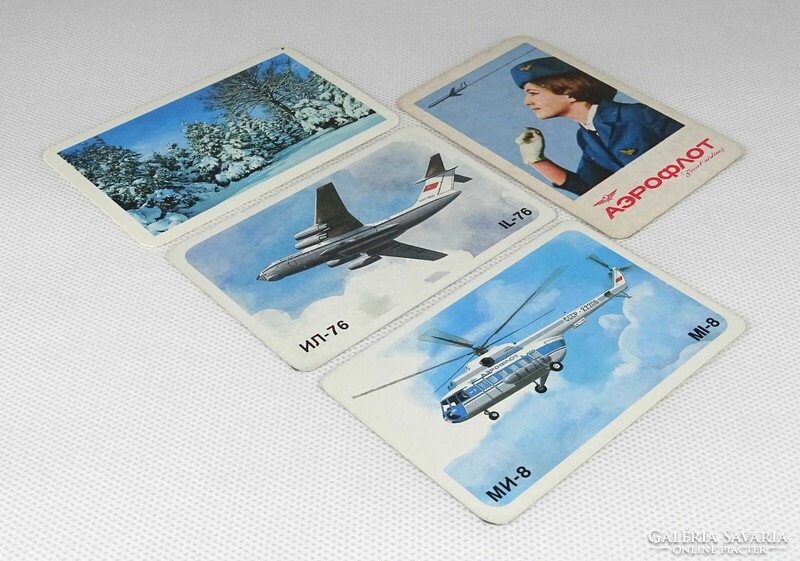 1K208 Soviet Aeroflot card calendar 1969, 1977, 1986 4 pieces