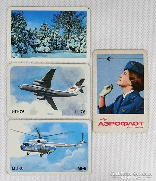 1K208 Szovjet Aeroflot kártyanaptár 1969, 1977, 1986 4 darab