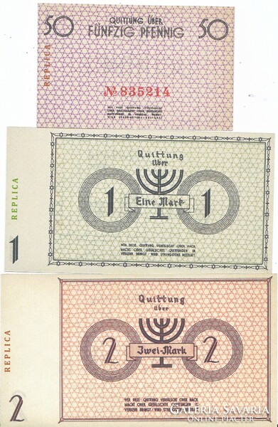 Lengyelország A Lóci gettó pénze 50 pfennig-1-2 márka márka 1940 REPLIKA UNC