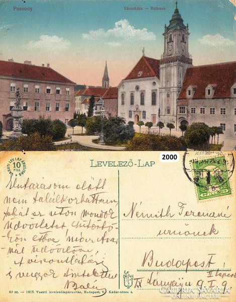 Bratislava City Hall 1915. There is a post office!
