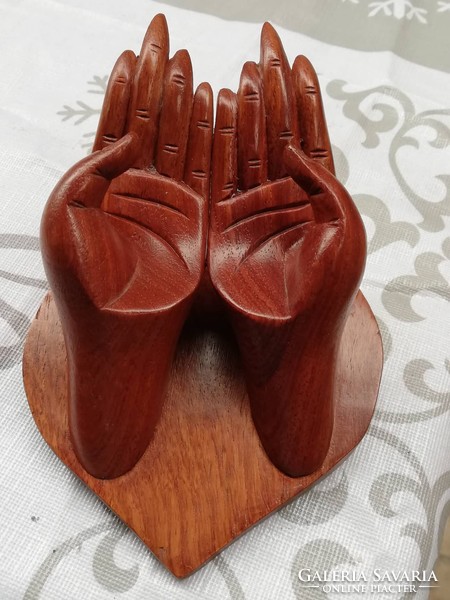 Retro wood carved hand-table-shelf decoration-disposable-business card holder