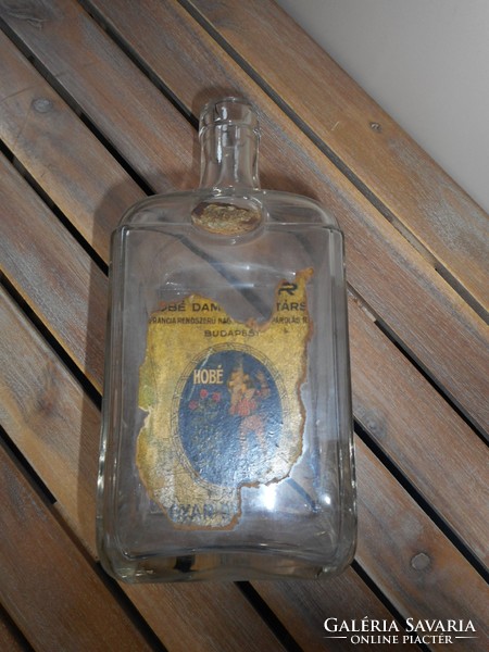 Hobé old embossed glass (with label residue)