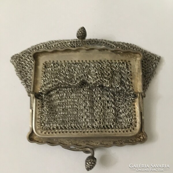Antique Art Nouveau silver wallet - pendant - bag