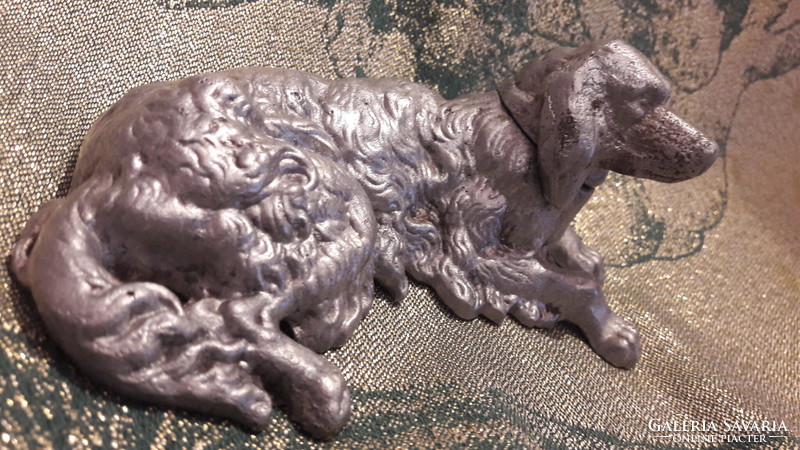 Old metal setter dog statue (l3118)