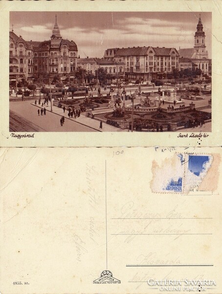Szent László Square, Nagyvárad, about 1940. There is a post office!