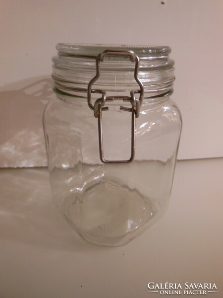Jar - with buckle - 1 liter - 16 x 12 cm - old - German - perfect - quality