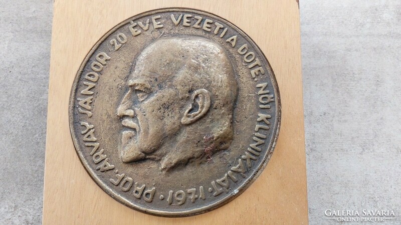 (K) Prof. Árvay Sándor (Debreceni Klinika, DOTE) bronz plakett, emlék ritkaság