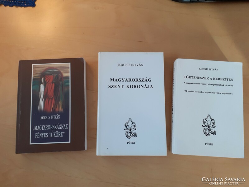 Kocsis István dedikált könyvei 4 db EGYBEN Szentkorona , dráma Árva Bethlen Kata + 1 ajándék könyv