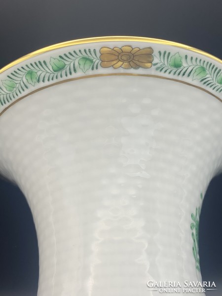Herend porcelain vase - green Appony pattern