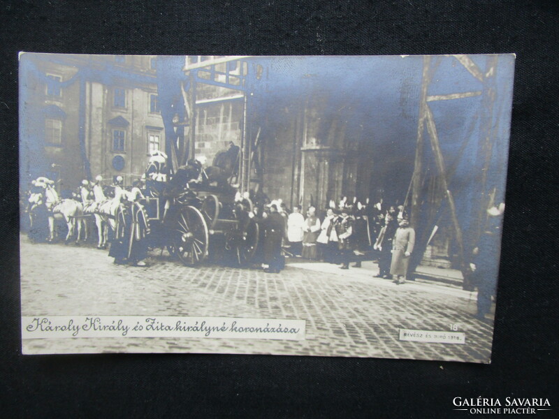 Coronation buda 1916 last Hungarian king iv. Queen Károly zita contemporary photo photo sheet holy crown