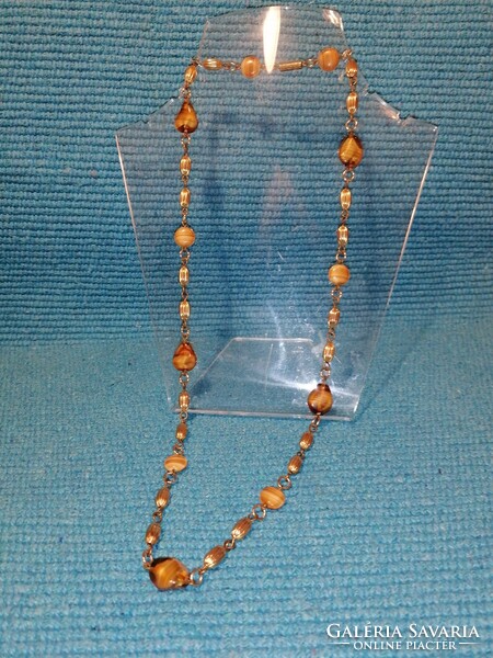 Old necklace with striped glass (457)