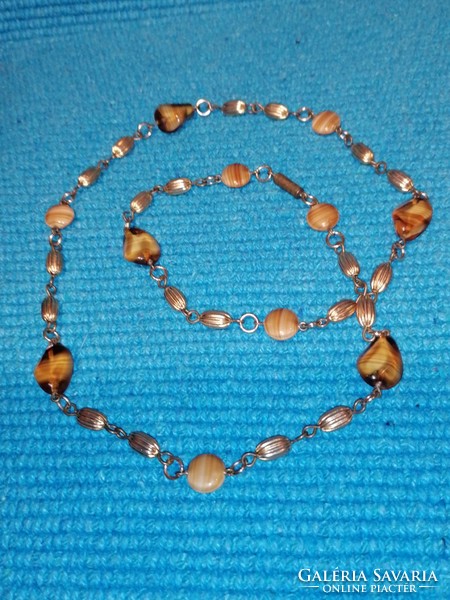 Old necklace with striped glass (457)