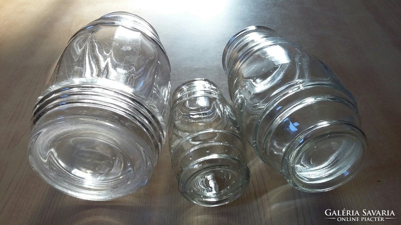 Három hordó alakú befőttes - mustáros üveg