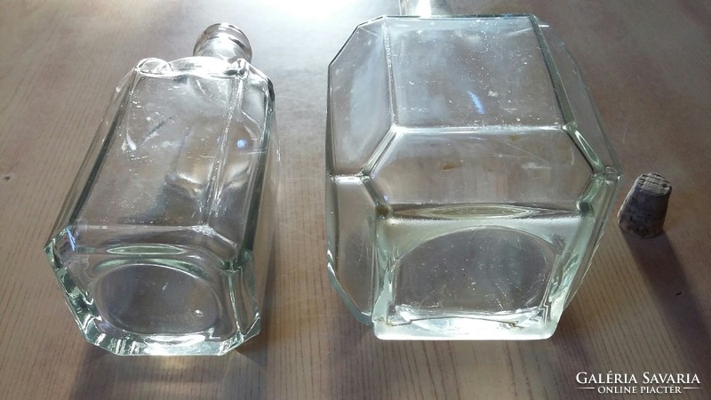 Two old small glass bottles