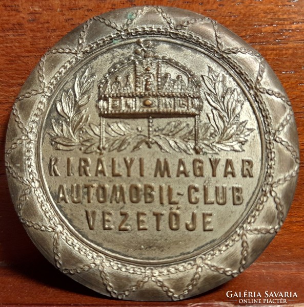 Royal Hungarian car club driver, serial numbered (46mm) silver-plated. There is mail!