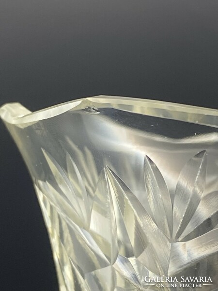 Crystal vase with silver base