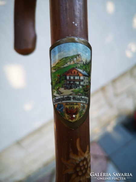Walking stick, hiking stick, walking stick with badges, city pictures, special rare collection, decoration