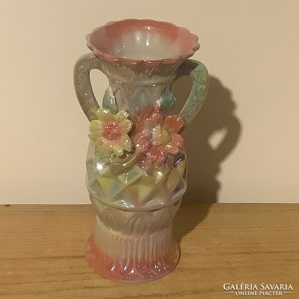 Floral silk-sheen vase