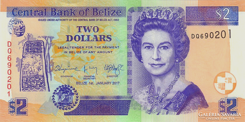 Belize 2 dollars 2017 oz
