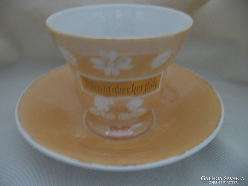 Antik St.P.M. Striegauer Porzellanmanufaktur lüszteres emlék csésze