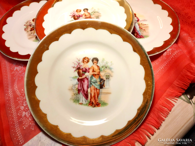 Victoria, antique porcelain cake plate, 5 pcs.