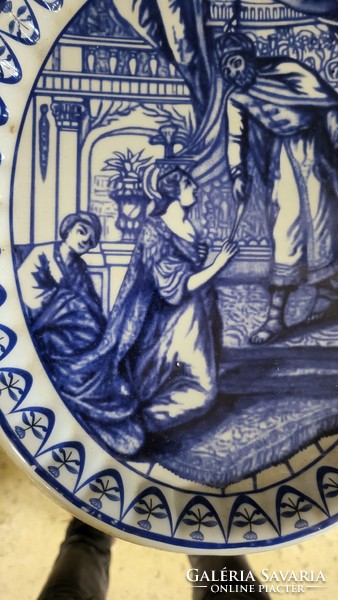 Delft blue glazed decorative porcelain bowl, decorative plate, wall plate