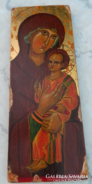 Szigeti Erzsébet ikonfestő kézzel festett másolat eredeti technikával: Piementi Isten Anyja 14. sz.