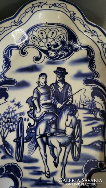 Delft blue glazed decorative porcelain bowl, decorative plate, wall plate