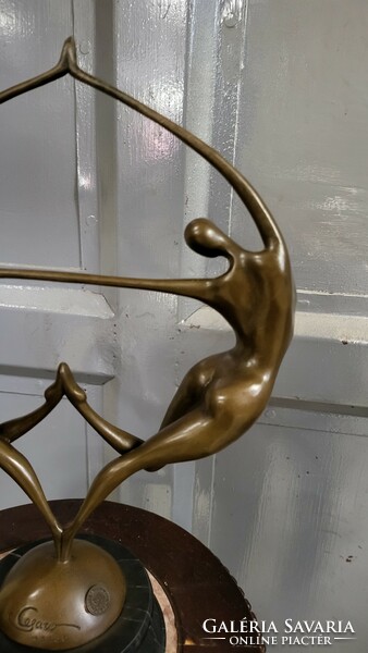 Modern abstract bronze sculpture