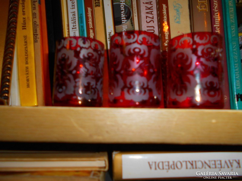3 Fridrich Egermann Czech glass glasses together (with forest animals motif) 1600/piece