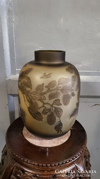 Gallé type üveg váza