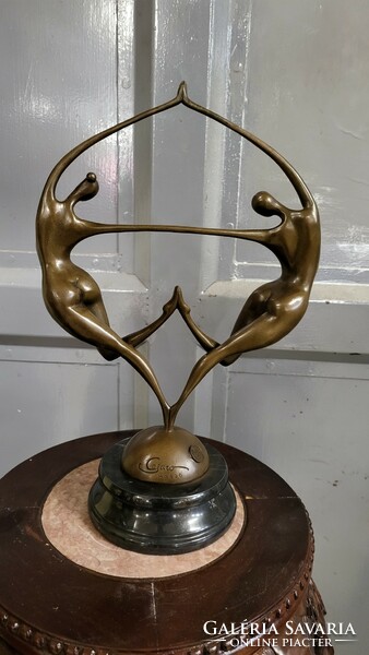 Modern abstract bronze sculpture
