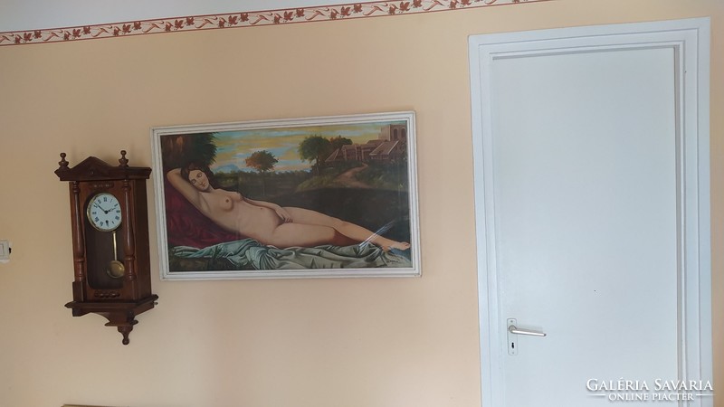 (K) Akt festmény eladó 60x101 cm kerettel Varga szignóval Leírás! sérült a keret!