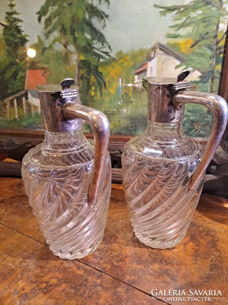 Pair of old silver decanters. Vienna 1872-1922