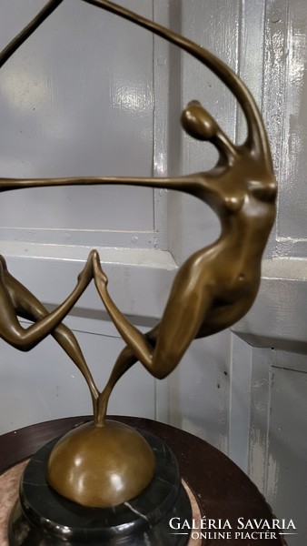 Modern abstract bronze sculpture