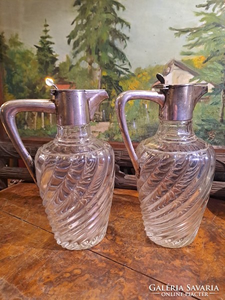 Pair of old silver decanters. Vienna 1872-1922