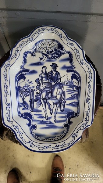 Delft blue glazed decorative porcelain bowl, decorative plate, wall plate