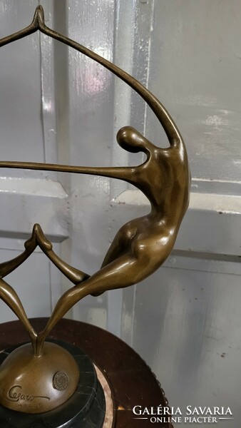 Modern abstract bronze sculpture