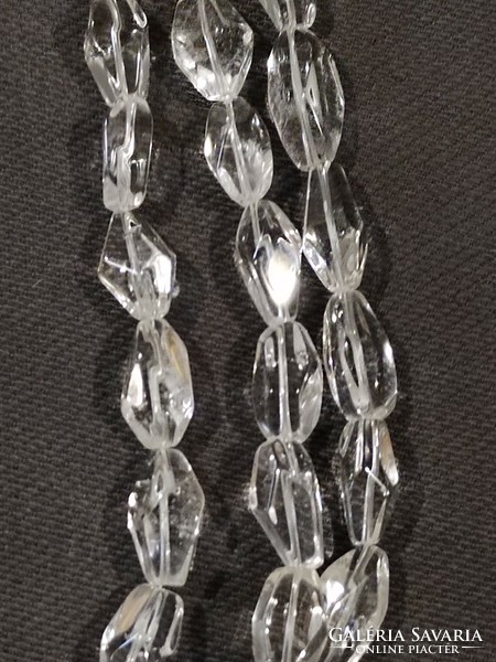 3-row, mountain crystal women's necklace