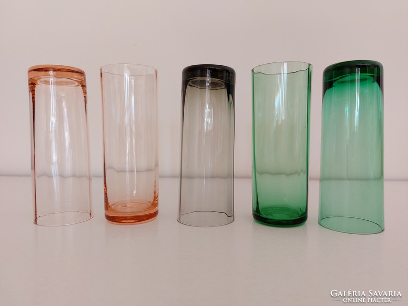 Retro colored glass old glass glass 5 pcs