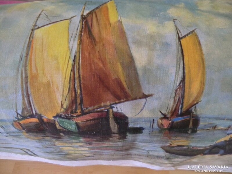 Sailboats with bright colors painting printed without frame 50x39 cm