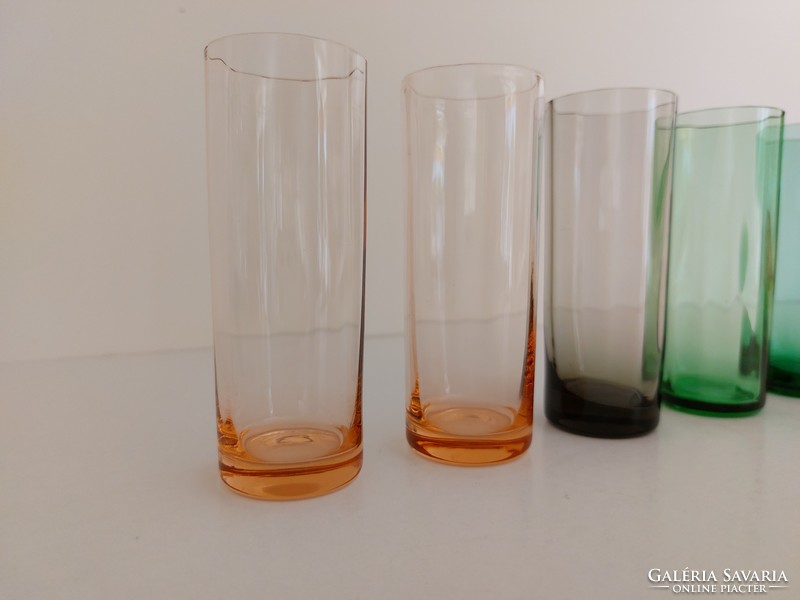 Retro colored glass old glass glass 5 pcs