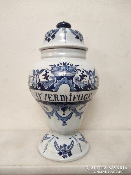 Antik patika tégely porcelán gyógyszer edény alborello gyógyszertár 573 6007