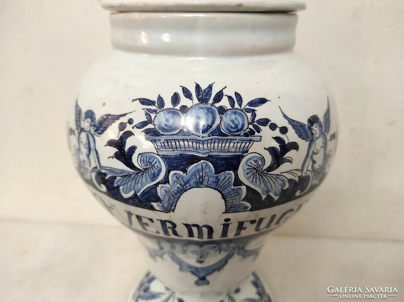 Antique apothecary jar, porcelain medicine container, alborello pharmacy 573 6007