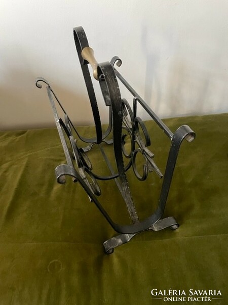 Hand-forged antique newspaper stand