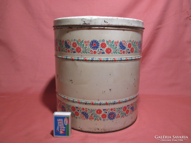 Old large metal flour box, spice holder