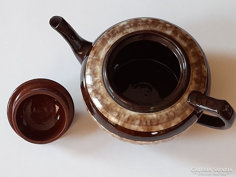 Antique glazed ceramic teapot