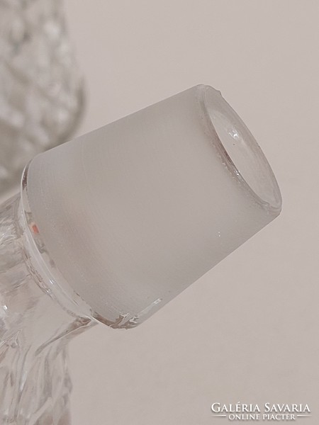 Retro italos üveg készlet dugós palack pohár 7 db