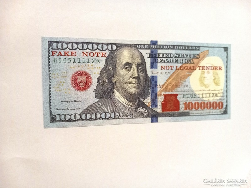 Usa 1000000 dollars fake note unc